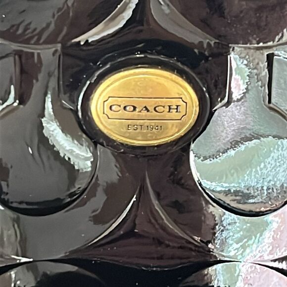Coach Signature Patent Leather Shoulder Bag - Picture 2 of 11